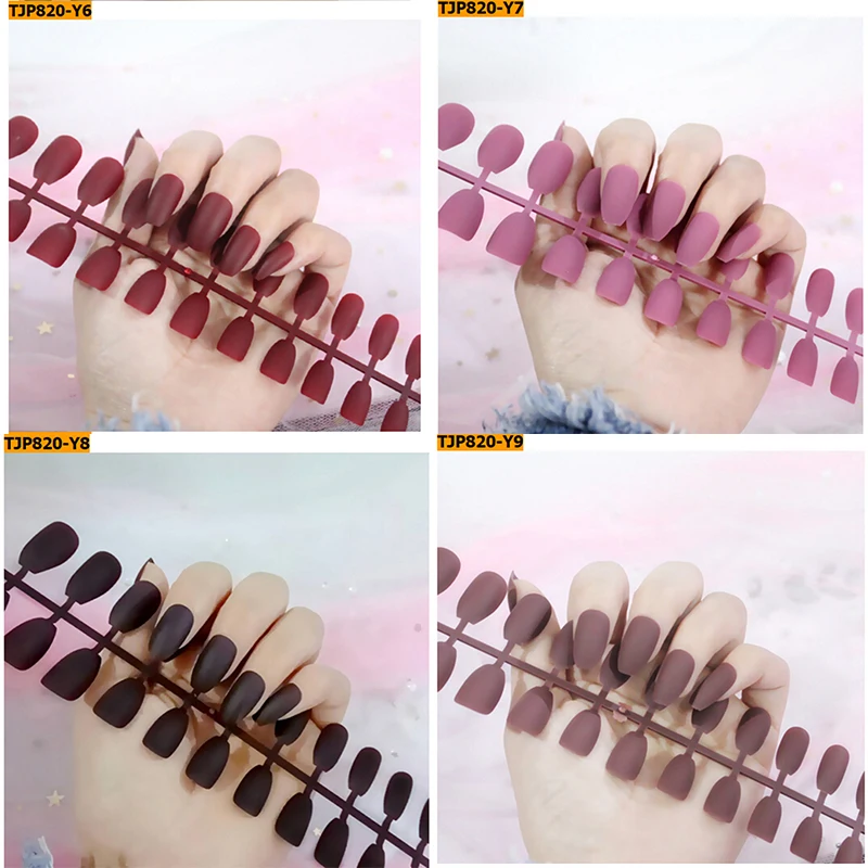 

24pcs detachable False Nail Artificial Tips Set Full Cover for Short Decoration Press On Nails Art Fake Extension Tips