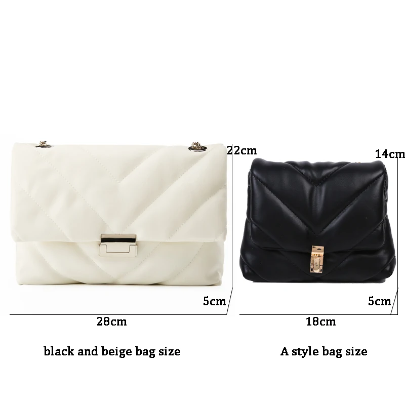 

Solid Color PU Leather Crossbody Bags 2021 Designer Chains Women Shoulde Bags Luxury White Lady Messenger Bag Purse Bolso Mujer