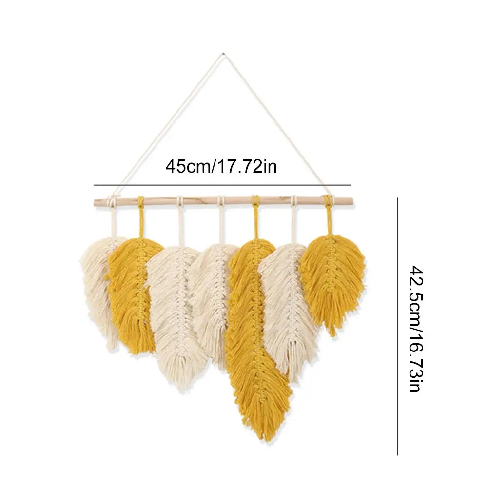 

Boho Wall Hanging Feather Woven Cotton Dreamcatcher Handmade Tapestry Minimalist Ornament For Bedroom Living Room Home Decor