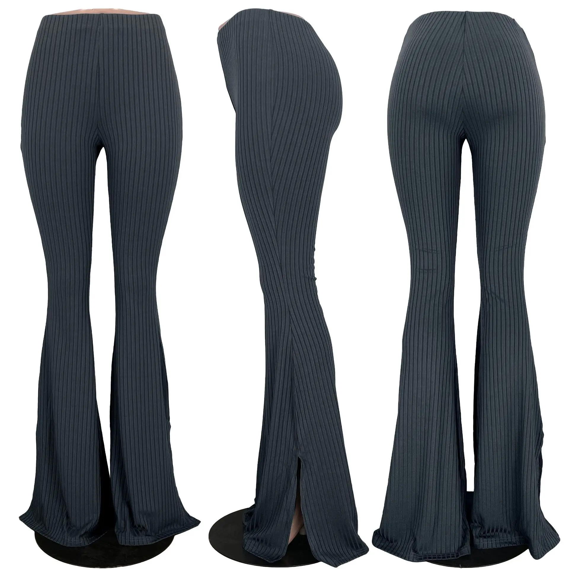 

HAOOHU 2020 summer sexy lady 5 color solid long pants elastic high waist skinny flare pants young girl streetwear pant