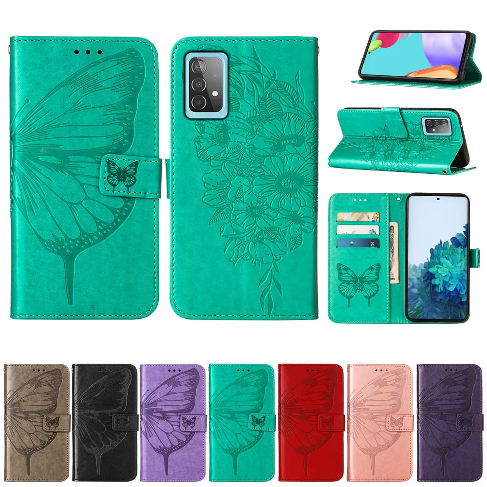 

Для Samsung Galaxy A52 5G, Не доставая его из чехла для Samsung A32 A52 A72 5G флип-кейс бабочка шаблон кожаный защитный чехол-бумажник на магните для телефона Ч...