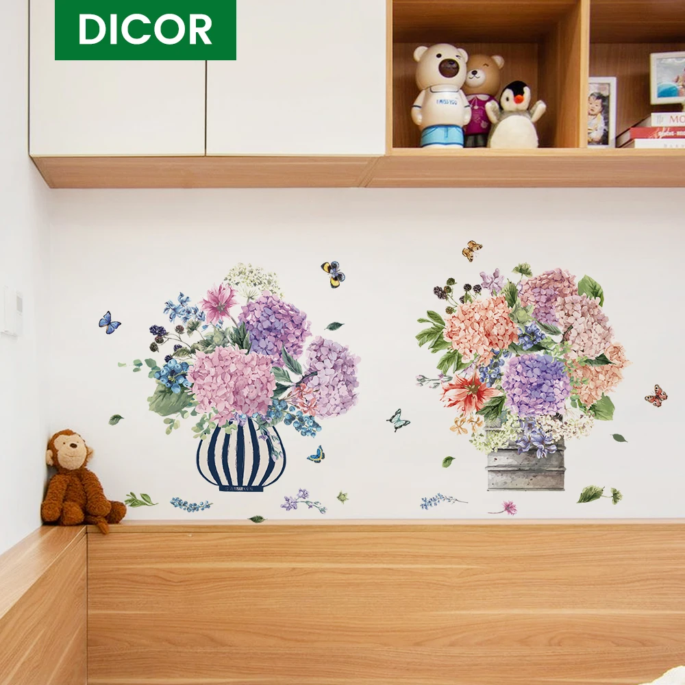 Икебана наклейки на стену спальня цветок цельный стикер холодильник гостиная
