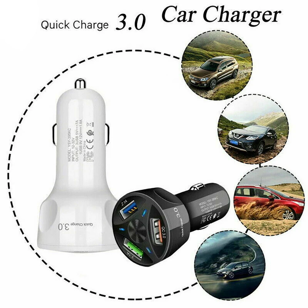 USB Автомобильное зарядное устройство QC 3 0 Быстрая зарядка для Samsung автомобильные