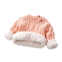 baby girls winter sweater snow wear fleece thick warm pullover child knit shirts for boy kids long sleeve cotton tops 1 2 3 year