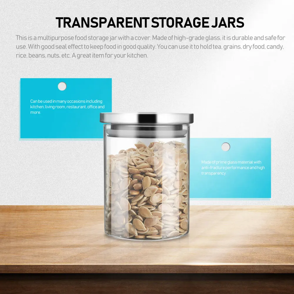 

1 Pc Glass Grain Containers Snack Tea Leaf Jars Glass Storage Tank for Home