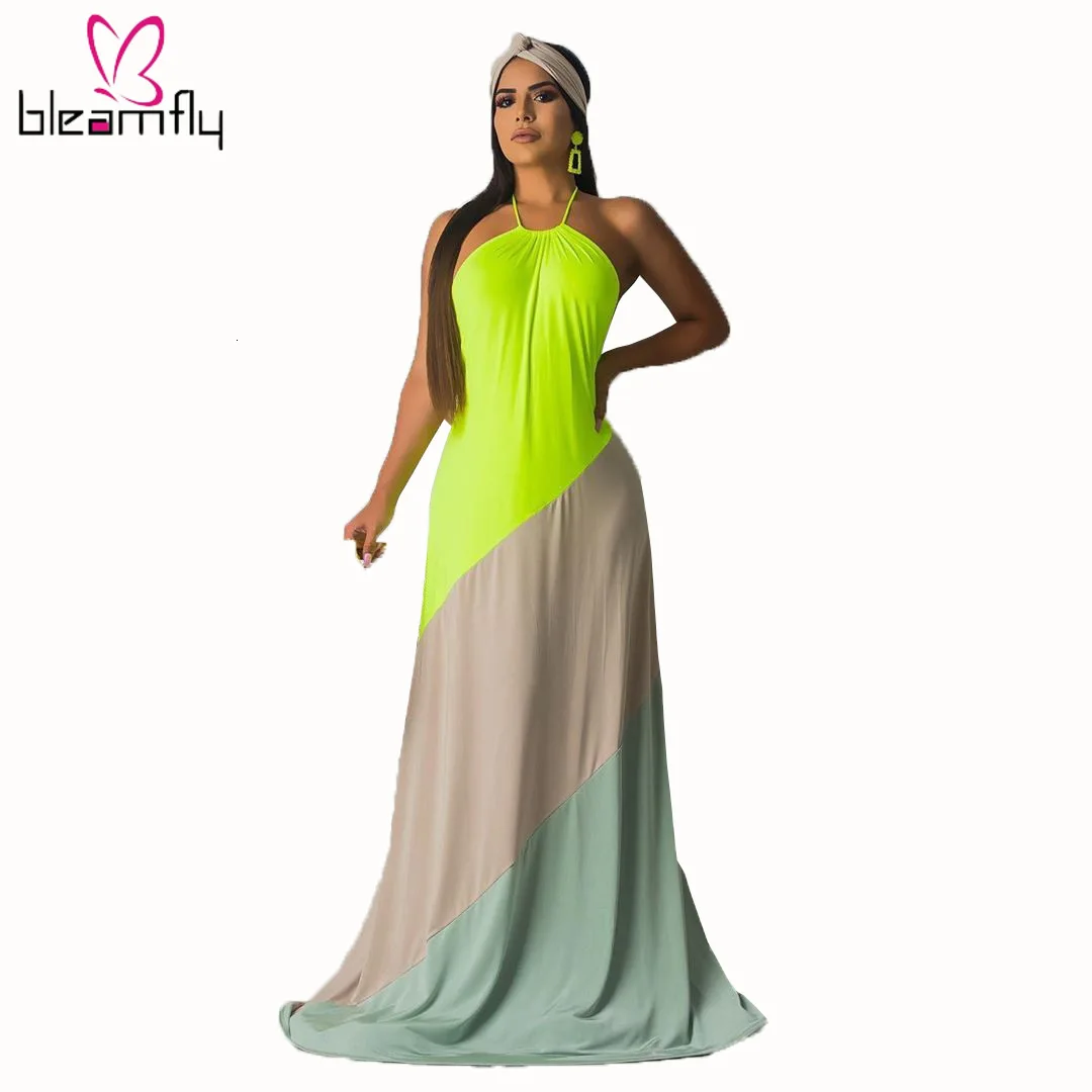 Новинка 2019 женское осеннее Сексуальное Платье макси с открытой спиной и