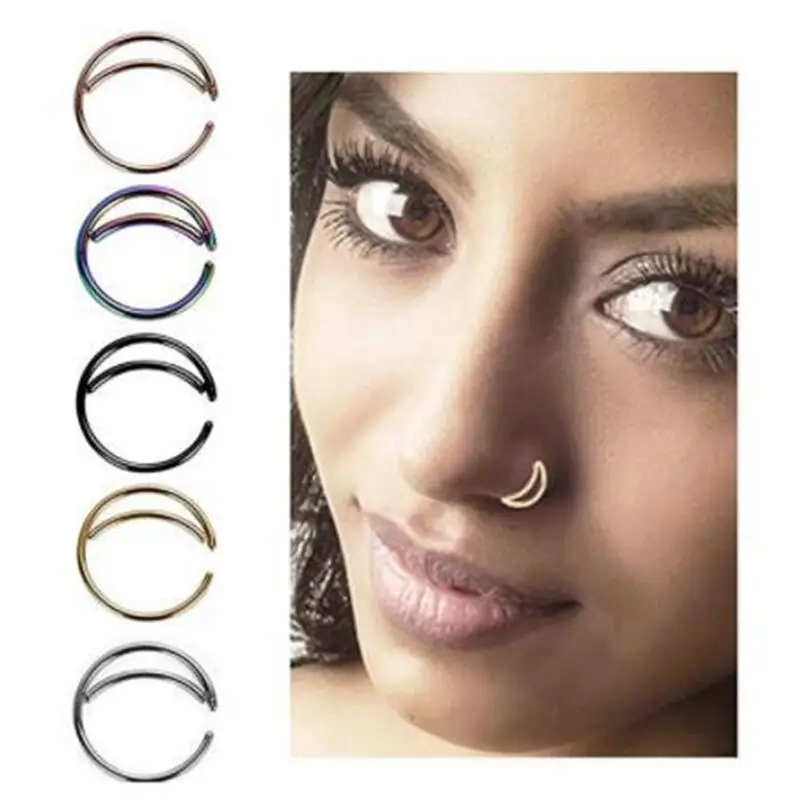 

Fashion U Shaped Fake Nose Ring Personalized Creative Stainless Steel Nose Piercing Party Accessories Gift Jewelry