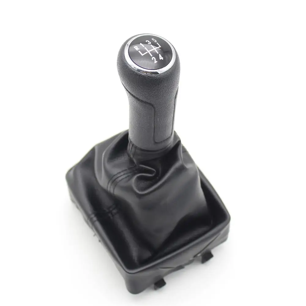 Для VW Polo 9N 9N2 2002 2003 2004 2005 2006 2007 2008 2009 2010 поло седан 5 Скорость Шестерни рукоятка рычага переключения передач Gaitor кожаный - Название цвета: Оранжевый