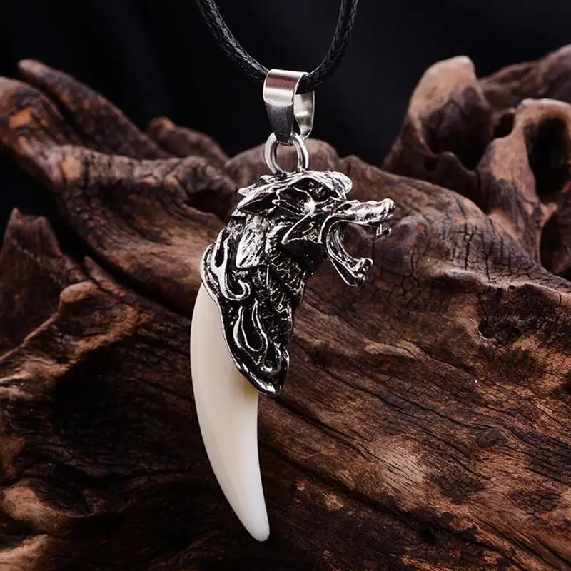 Ожерелье с подвеской в виде зубов волка украшения для Классический амулет пар