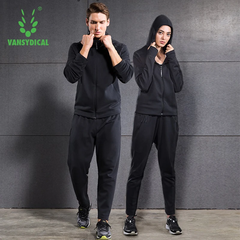 VANSYDICAL, мужской осенне-зимний спортивный костюм s, 2 предмета, набор для фитнеса, дышащий, быстросохнущий, хлопок, женский спортивный костюм с рукавами, спортивная одежда