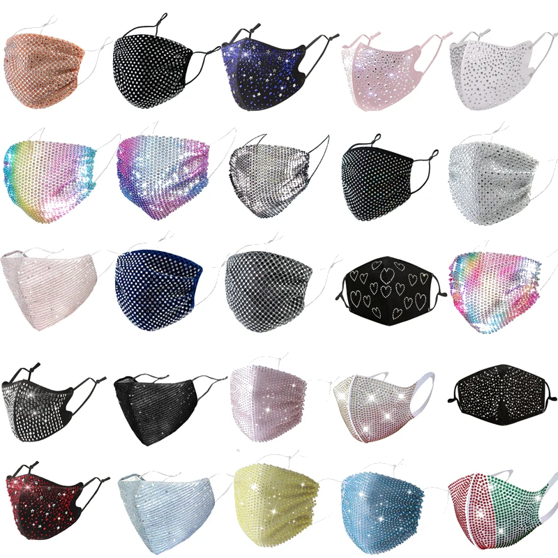 

Sexy Rhinestone Face Mask Party Fashion Jewelry for Women Nightclub Decoration Mesh Net Glitter Yashmak Masks Wedding Show Gift
