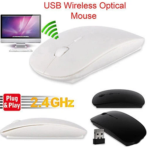 

Hot Portable Mini 1200 DPI USB Optical Wireless Computer Mouse 2.4G Receiver Slim Thin Mause Ergonomic Mice for Laptop PC
