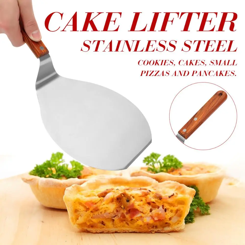 13 дюймов Нержавеющая сталь тарелка для пиццы шпатель пилинг лопатой торт ручка
