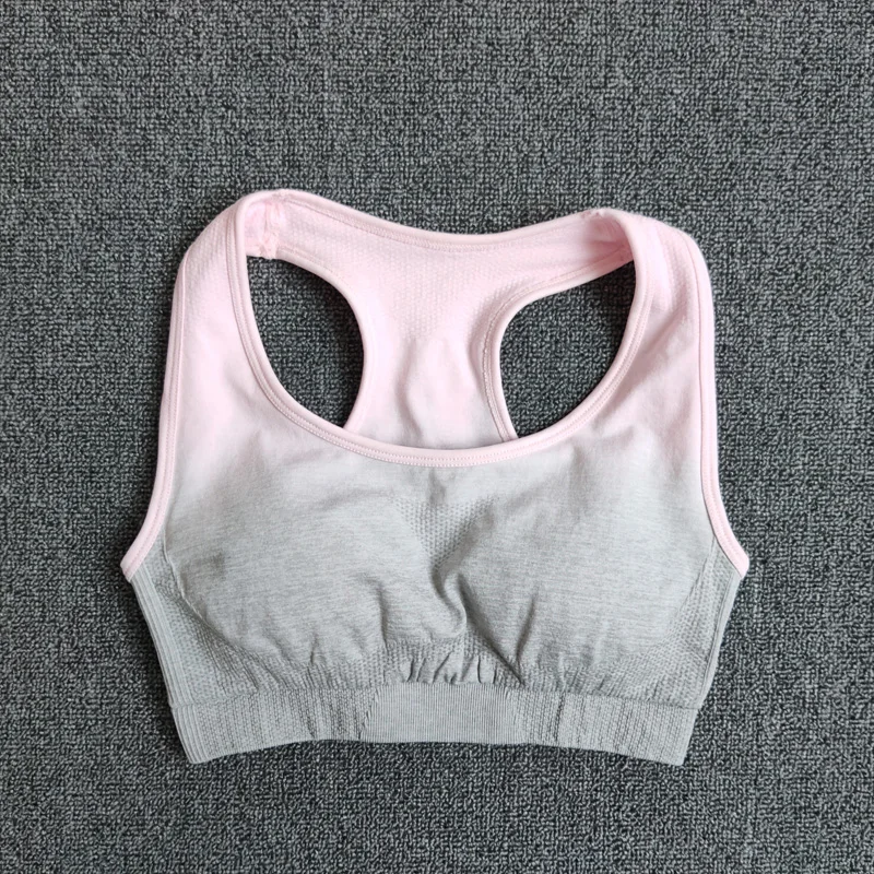 

Women Ombre Yoga Sport Bra Brassiere Padded Breathable Athletic Fitness Running Gym Vest Yoga Sport Tops Push Up Sportswear