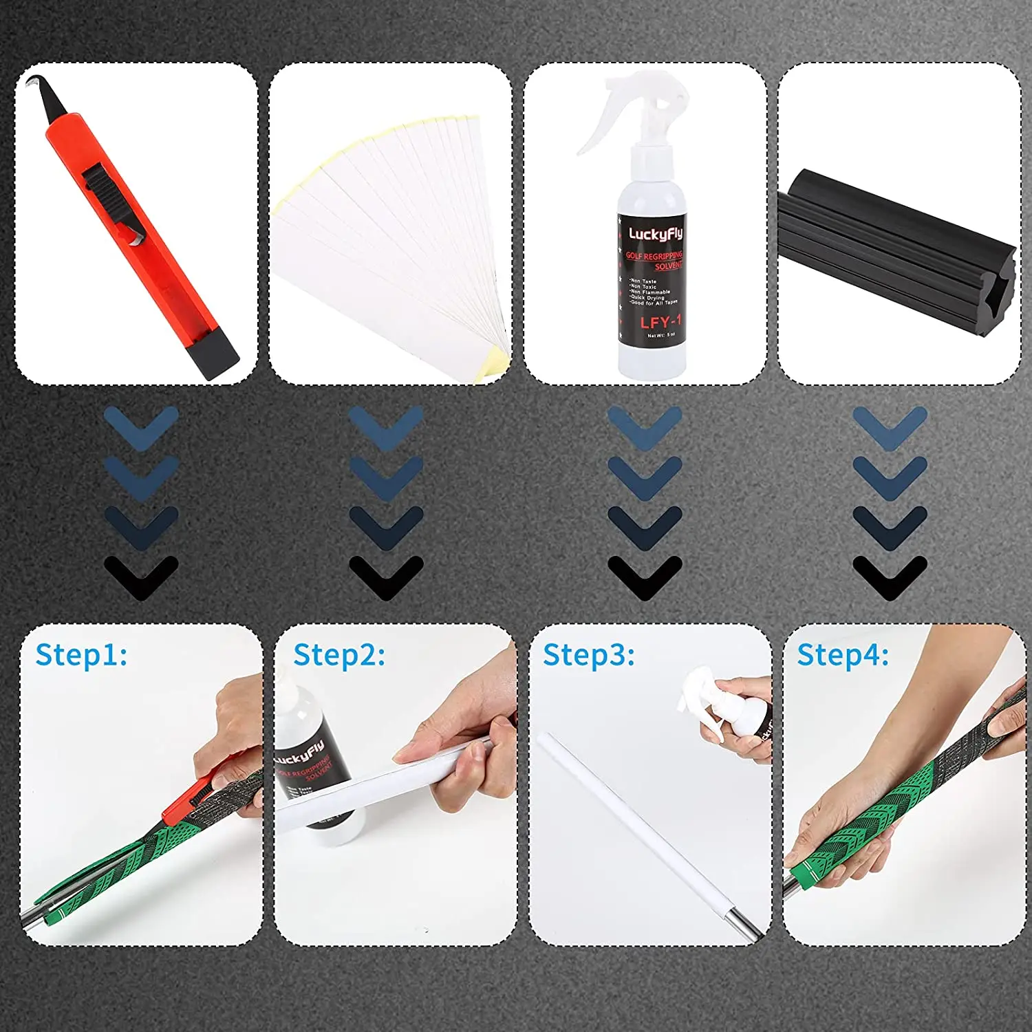 Professional Golf Grip Kits for Regripping Clubs Repair Kit Includes 5oz Solvent 15 Double Sided | Спорт и развлечения