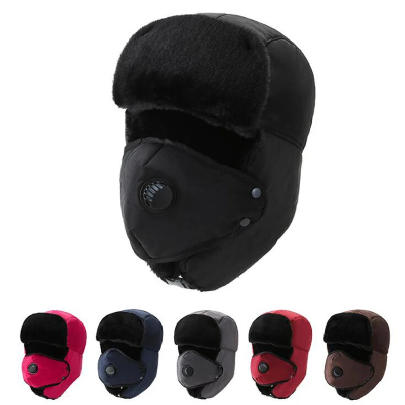 

New Winter Warm Hat Fashion WindProof Thickened Plush Cap Casual Street Unisex Pullover Cap High Quality Face Mask Hat