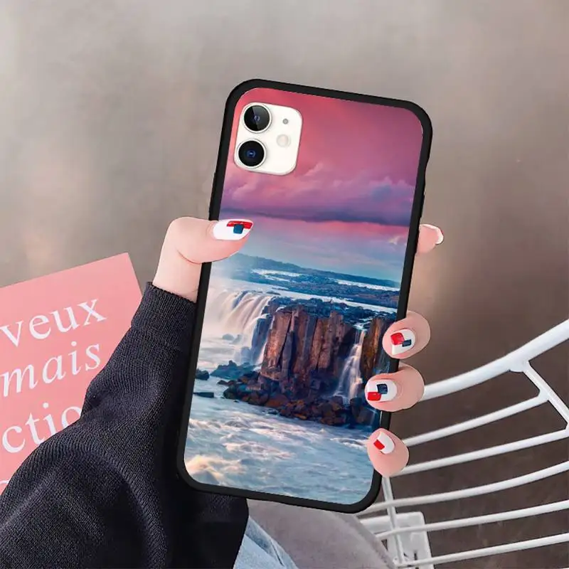 

natural scenery lake Snow lanscape Phone Case for iPhone 11 12 pro XS MAX 8 7 6 6S Plus X 5S SE 2020 XR mini luxury coque cover