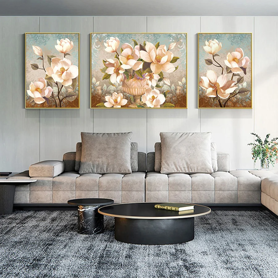 Абстрактная Цветочная картина маслом на холсте современные постеры в стиле поп