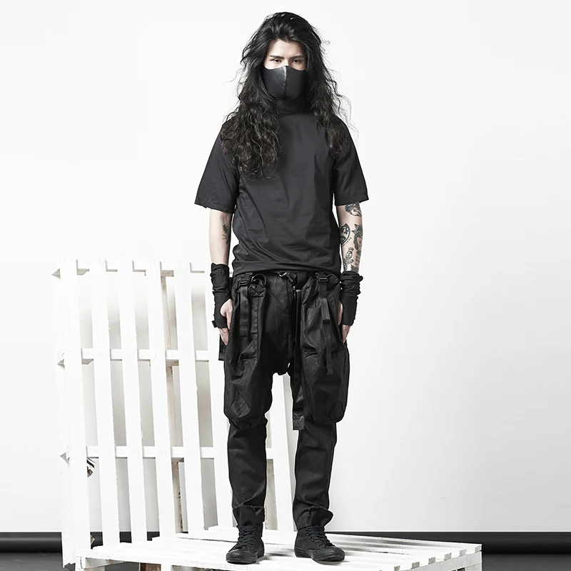 Мужская Тонкая Рубашка-пуловер простая тонкая уличная рубашка черного цвета 2020 |