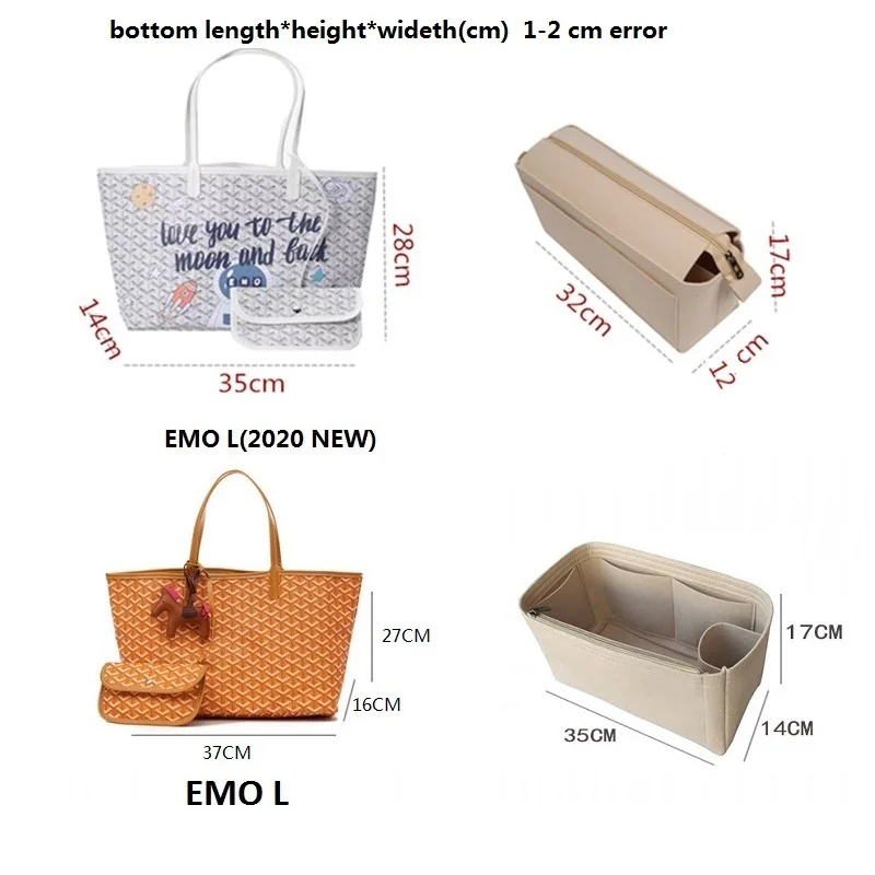Bolsa de fieltro para guardar cosm&eacute;ticos, bolso organizador de viaje, interior, port&aacute;til, Original-2