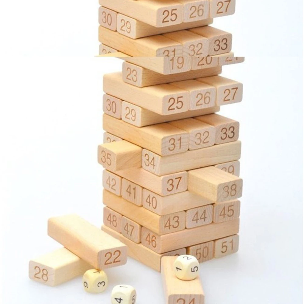 54 шт./компл. креативные детские цифровые многослойные деревянные блоки пазлы