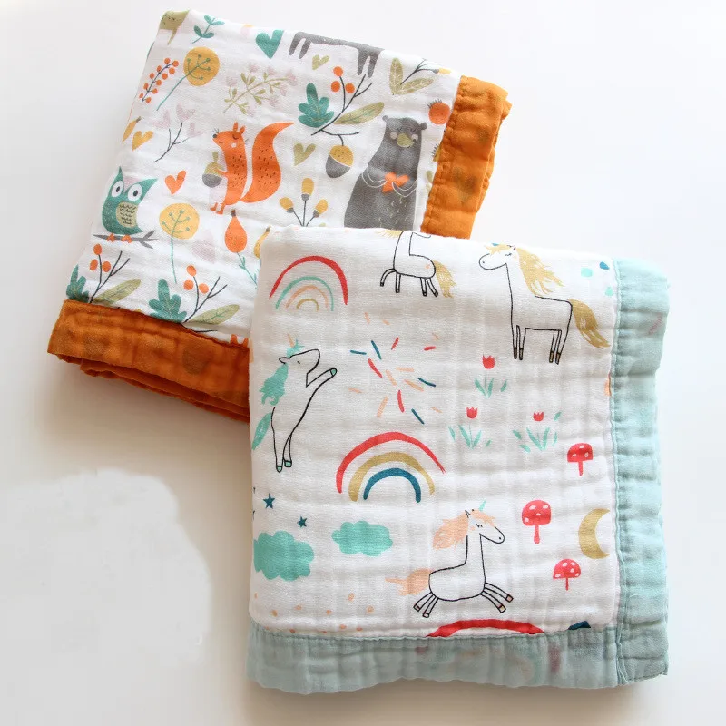 Шесть слоев натуральный хлопок для малышей Детское стеганое одеяло мягкая и