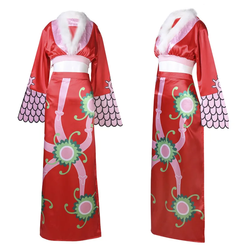 

Japanese Anime ONE PIECE Boa Hancock Adult Women Halloween Party Cheongsam Cloak Performance Costumes Cosplay Costume