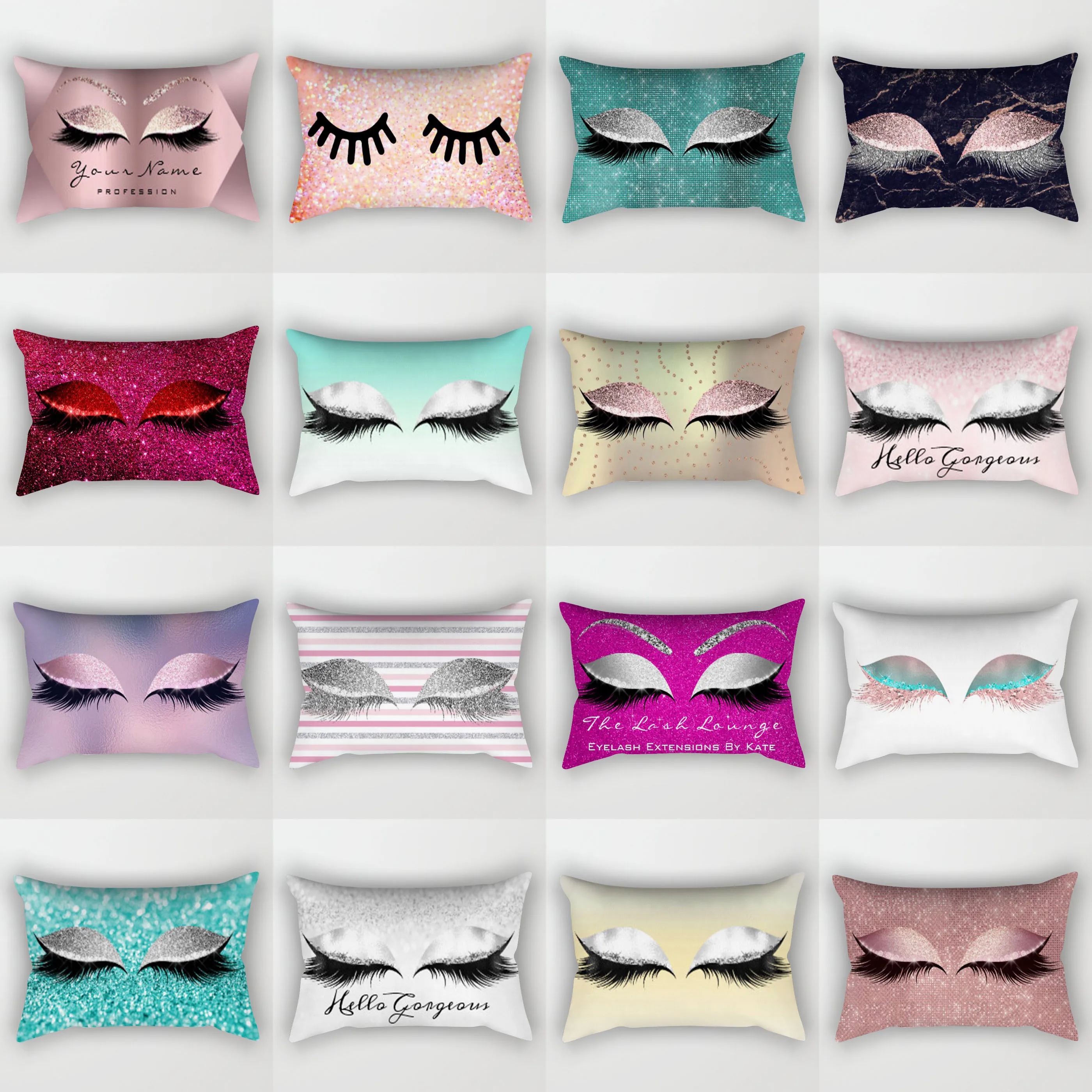 

Eyelashes Pillowcase Throw Pillows Lash Cushion Cover Geometric Sofa Cushion Eye Pillow Covers Waist Pillowcase Sofa Cushions