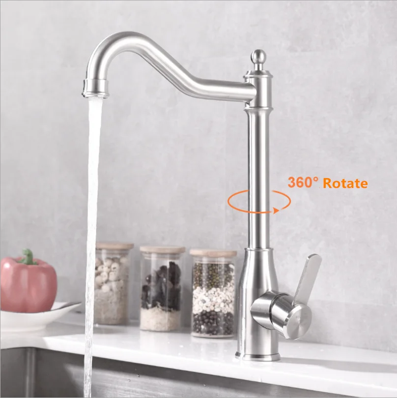 Новинка 304 смеситель для раковины в европейском стиле из нержавеющей стали