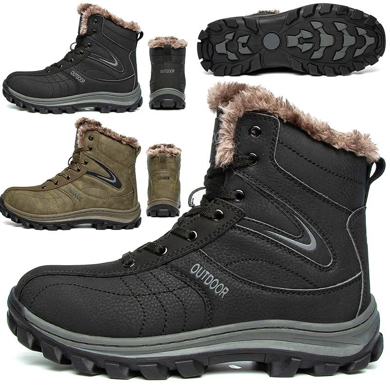 

Высококачественная походная обувь, мужские кожаные водонепроницаемые походные ботинки, уличная Нескользящая походная обувь большого разм...
