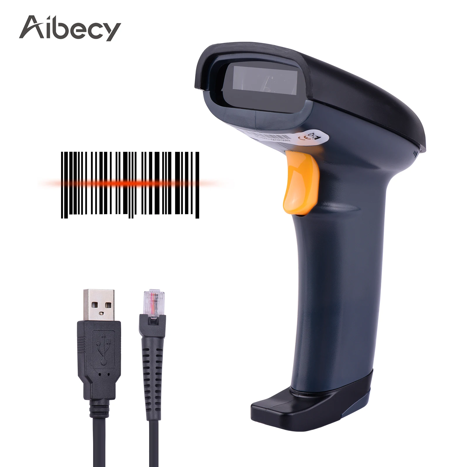 Сканер штрих-кода Aibecy 1D ручной Проводной USB сканер триггер/автоматическое