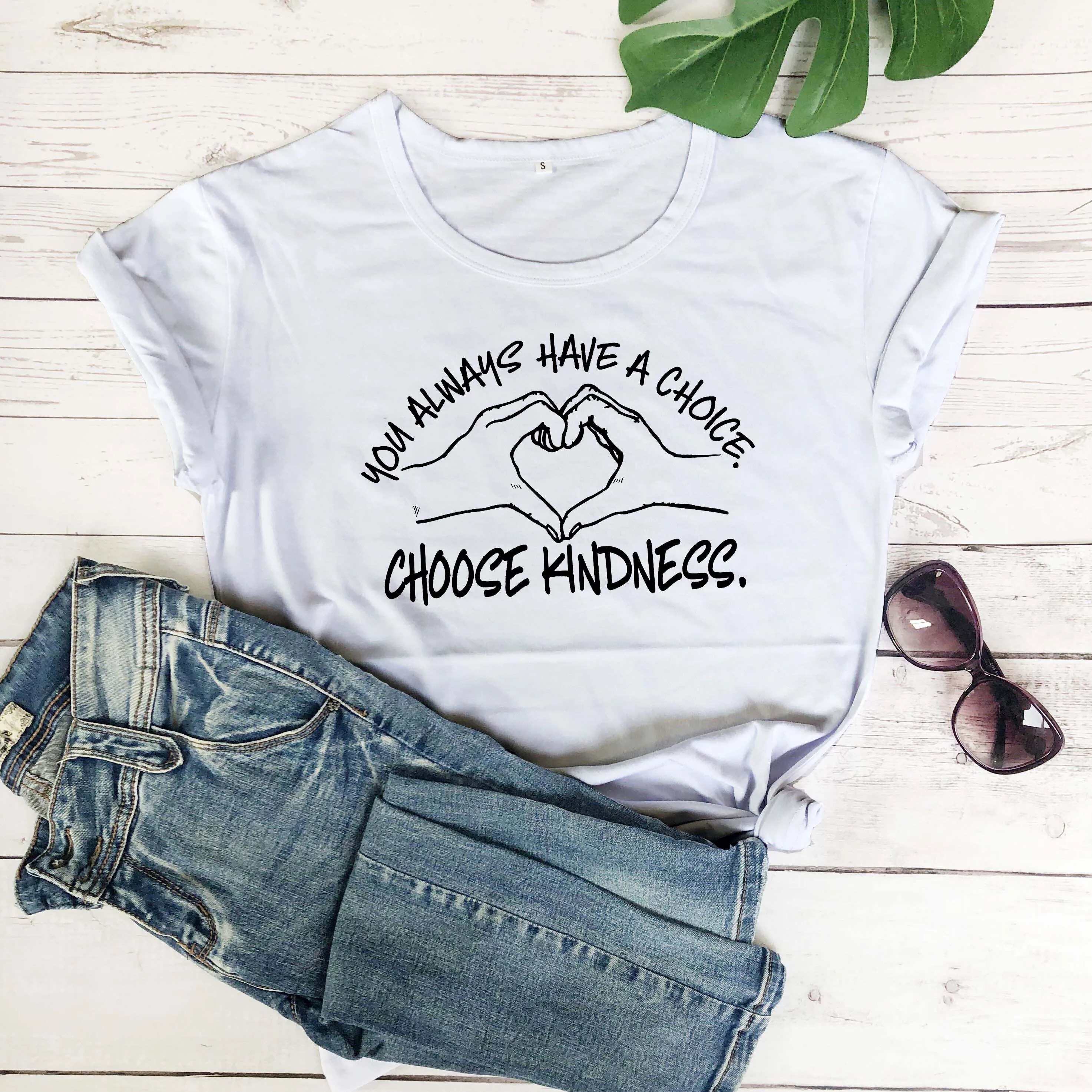 

Choose Kindness Faith Blessed heart graphic women fashion unisex cotton quality new trend young hipster gift t shirt tees M415