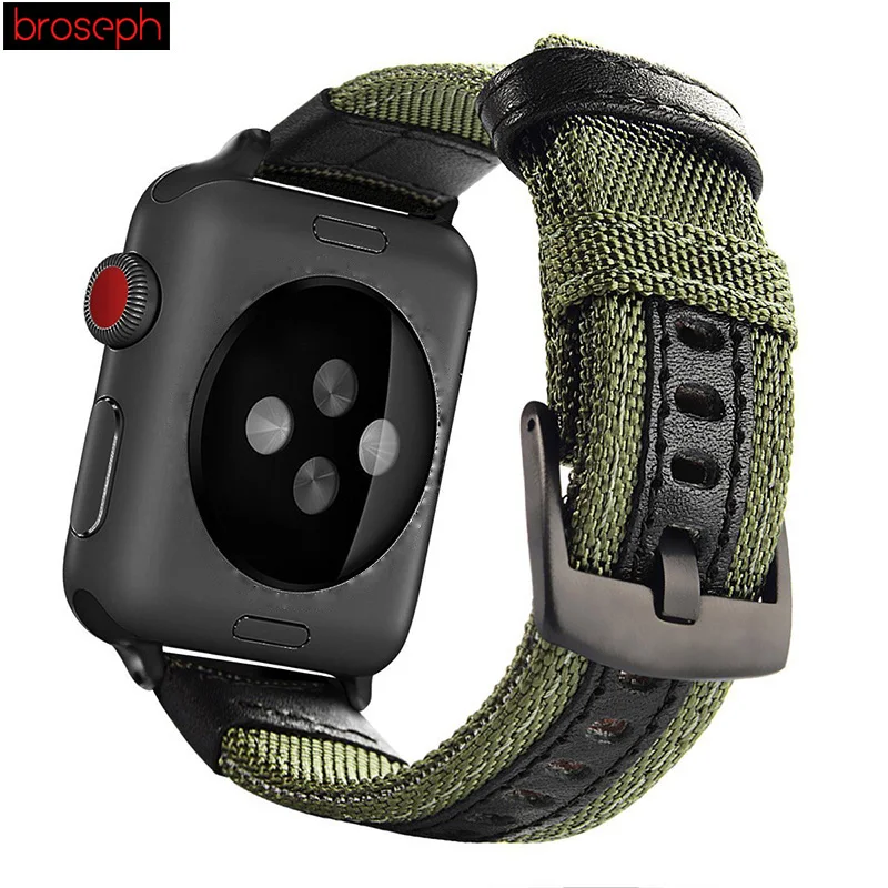 Ремешок для часов Apple Watch 38 мм 42 мм 40 мм 44 мм армейский зеленый нейлоновый ремешок для часов iwatch серии 4 3 2 браслет на пояс - Цвет ремешка: Green