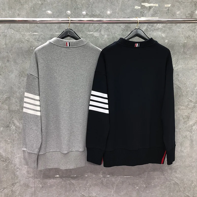 

TB 2021 Fashion THOM Brand hooded Clothing Pullover Cotton Jacket Men Women Sweatshirts Oversize O-Neck Casual Sportswear Coat