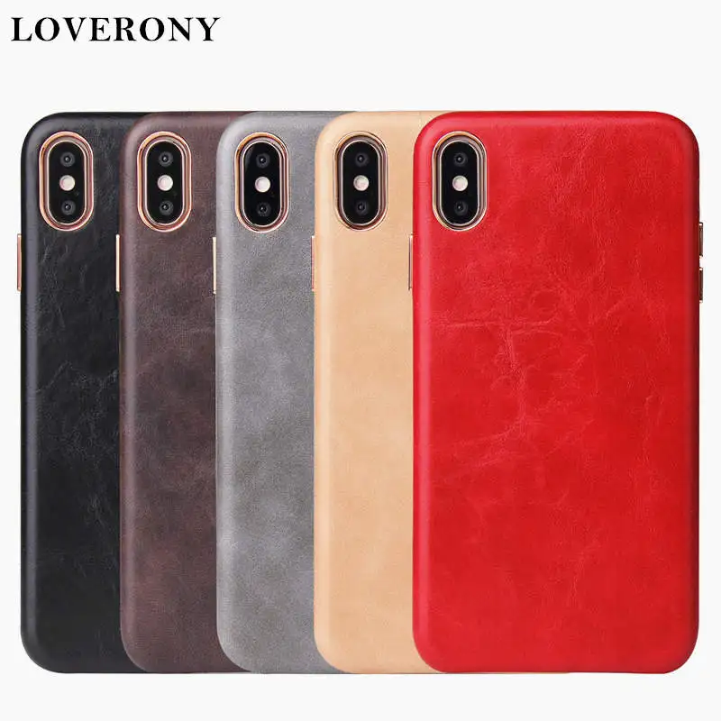 Кожаный чехол LOVERONY для iPhone XS MAX XR X 6 6S Plus задняя крышка ультратонкий металлический