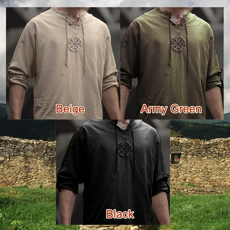 Ретро костюм для косплея с вышивкой викингов средневековый мужской старомодный