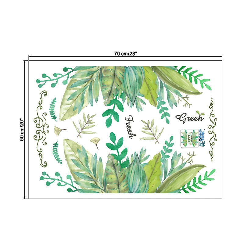 Лидер продаж настенная наклейка с зелеными листьями джунглей украшение для