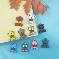 jeque 10pcs 1318mm enamel alloy cartoon bears pendant charms for jewelry making animal necklaces earrings making accessories