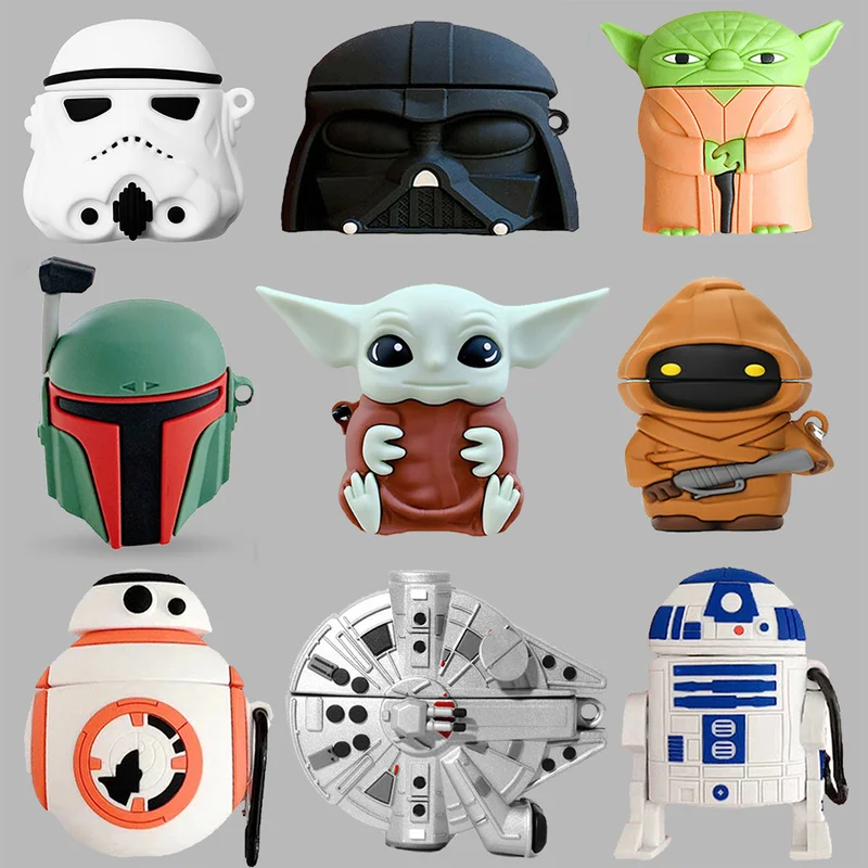 Чехол силиконовый для Airpods милый 3D защитный чехол Disney Starwars 2 Airpod Pro милые игрушки