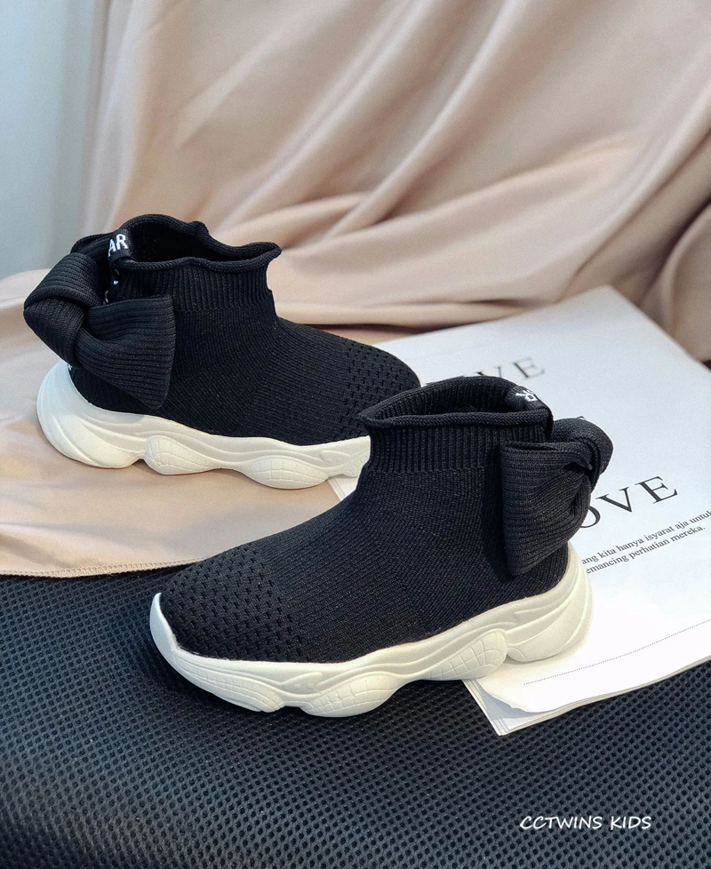 CCTWINS/детская обувь; коллекция года; сезон осень; модные высокие носки с бантом для девочек; повседневные кроссовки для мальчиков; спортивные кроссовки для детей; FH2516