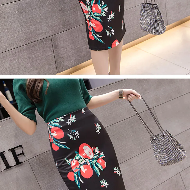 

2021 Women Colorful Mid Calf Warp High Waist Skirt Harajuku Ulzzang Leisure Trendy Womens Ladies Elegant Soft Skirts