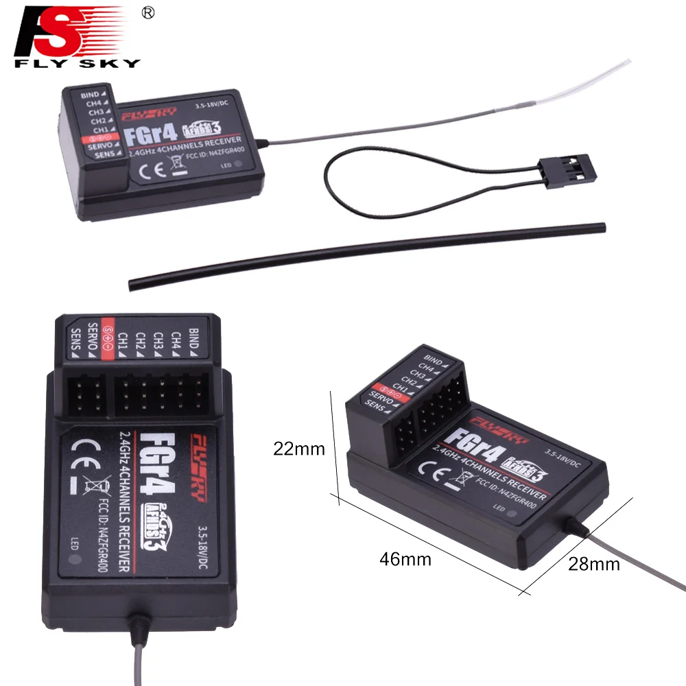 Приемник управления антенной Flysky FS-FGR4/FGR4S/FGR4P 4 канала PPM/IBUS/PWM для FS-NB4 компоненты |