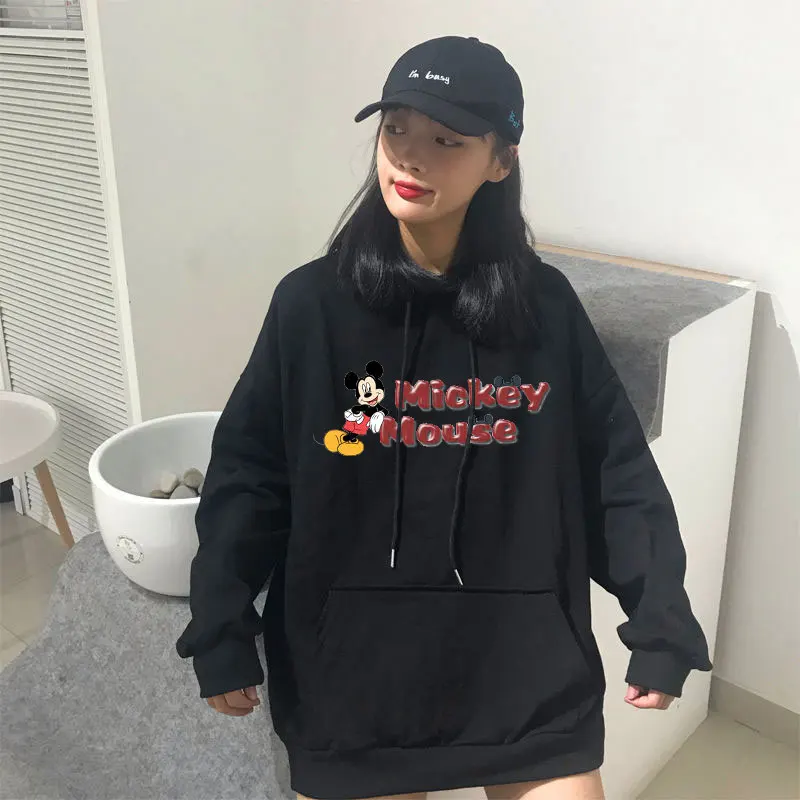 

Disney Mickey Mouse Hoodie Autumn and Winter Casual Long Sleeve Tops Women's Harajuku 90s Hooded Sweater Kawaii Ladies Hoodie