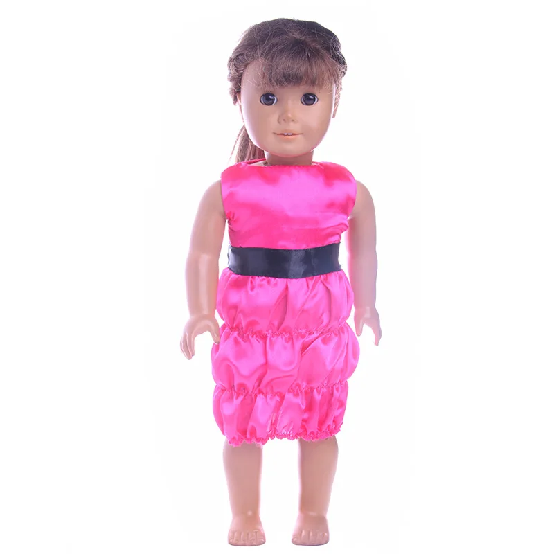 

2021 New Fashion Rosy Dress Suit Outfit Set Clothes for 18" American Girl BJD 43cm Reborn Baby Pajamas Doll Accessories