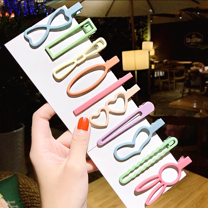 7 шт./компл. женские милые геометрические заколки карамельных цветов с бантом