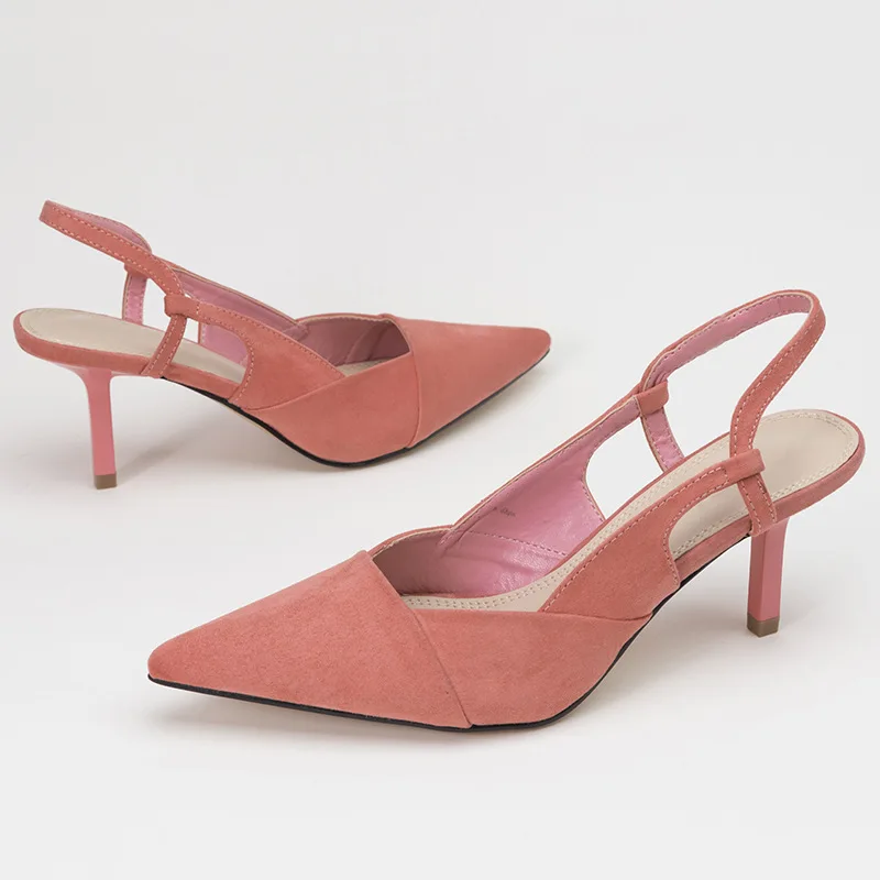 

Cat Stiletto High-heeled Shoes Comfortable and Gentle Pointed Toe Back Space Roman Sandals Professional French Girl