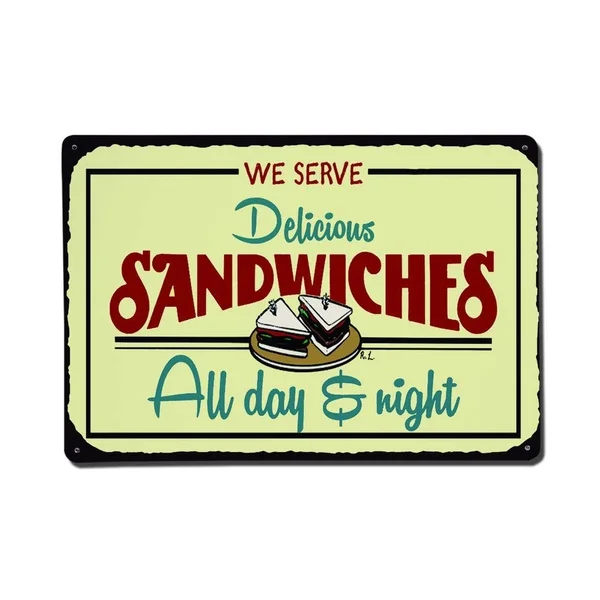 

Delicious Sandwiches Retro tin sign nostalgic ornament metal poster garage art deco bar cafe shop