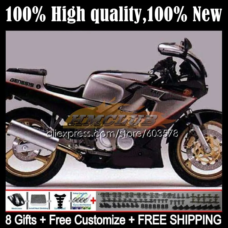 

Корпус для YAMAHA FZR250 R FZRR FZR 250 250R 1986 1987 1988 1989 24CL.59 FZR250RR FZR-250 FZR250R 86 87 88 89 обтекатель черный, серебристый цвет