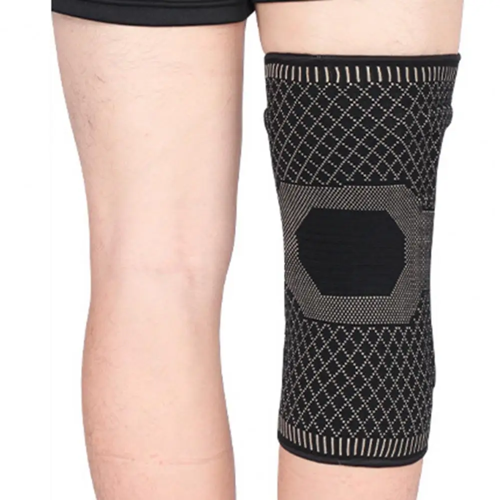 

Спортивный Эластичный Нескользящий гибкий защитный вязаный бандаж на колено для безопасности езды на велосипеде