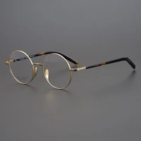 retro round men glasses frame john lennon titanium acetate leg handmade super light eyeglasses women myopia spectacles